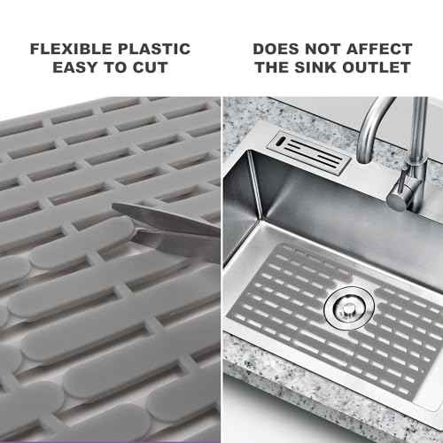 Sink Mat Sink Protectors for Kitchen Sink By Better Housewares Wok Stand Strong Adsorption And Skid Resistance PVC Free Silicone Sink mat (2 Count)