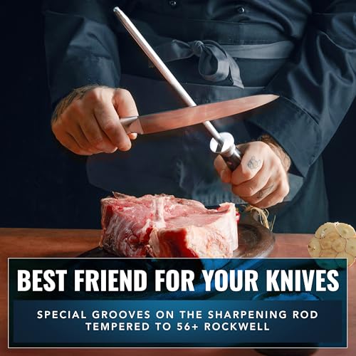 Honing Rod 12" Sharpening Steel for Kitchen Knives