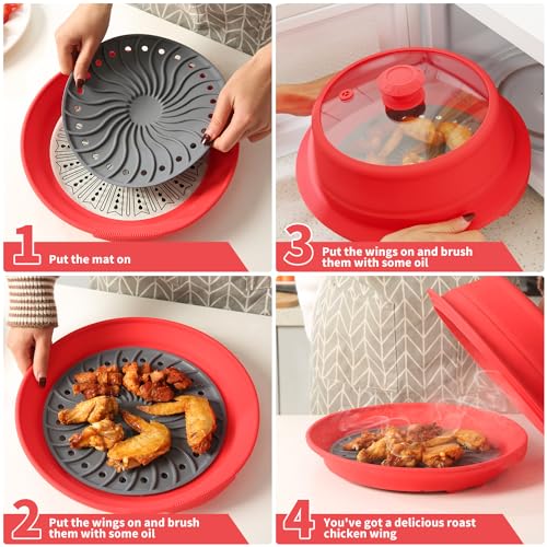 Microwave Splatter Silicone Cover Collapsible Steamer