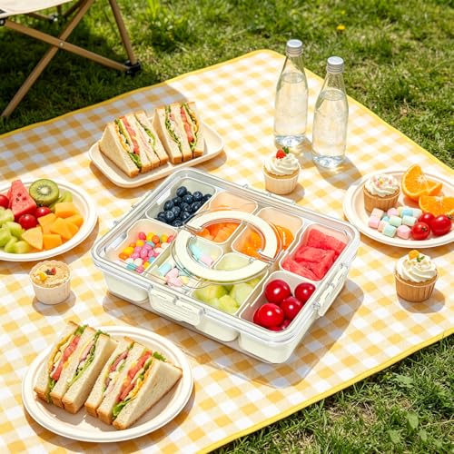 Divided Serving Tray with Lid and Handle (2 Count)