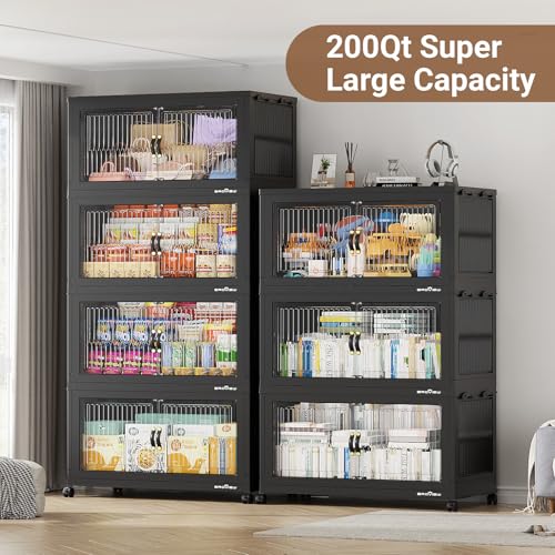 600Qt Extra Large Stackable Storage Bins with Lids (3 Count)