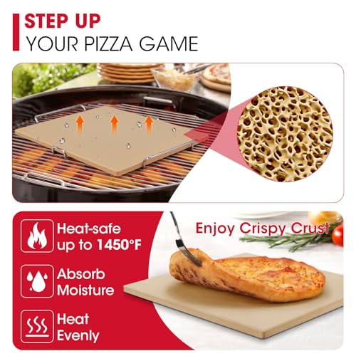 16 x 14 Inch Pizza Stone for Oven and Grill
