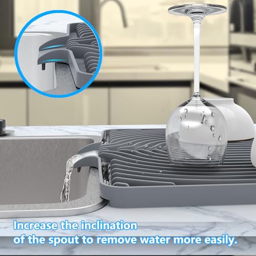 Dish Drying Mat for sink with a bulged edge
