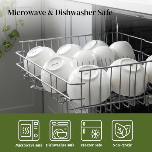 22 OZ White Ceramic Bowls Set of 6