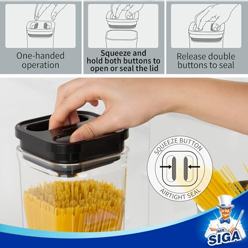 6 Piece Airtight Food Storage Container Set for Pantry Organization (6 Count)