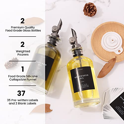 Oil and Vinegar Dispenser with Metal Pour Spout (2 Count)