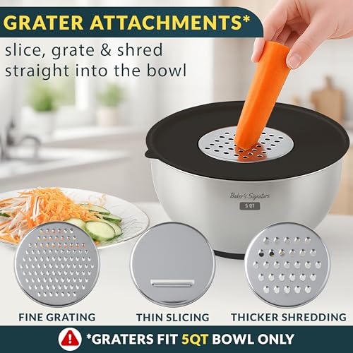 Stainless Steel Mixing Bowls with Lids Set of 5 (5 Count)