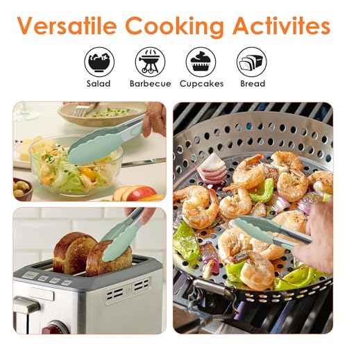 Mini Silicone Kitchen Tongs for Cooking