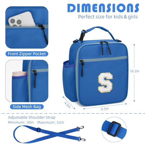Lunch Box Kids Large Initial Insulated Lunch Bag for Girls