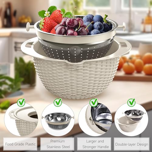 4 1 Colander with Bowl & Spoons Set