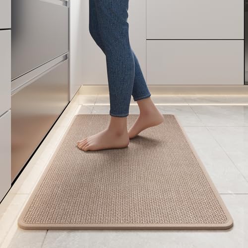 Kitchen Rugs Kitchen Mats for Floor Non Slip Washable Brown 17"x30" (3.557 Sq Ft)