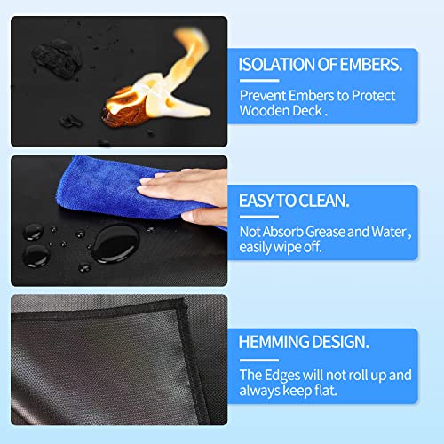 Large 65x40 inch under Grill Mats for Outdoor Grill