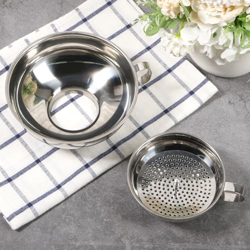 6 Piece Stainless Steel Canning Funnel Set with Strainers