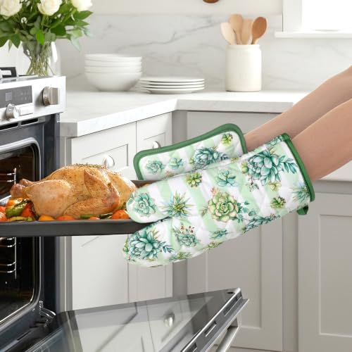 Succulent Oven Mitts and Pot Holders Set (2 Count)
