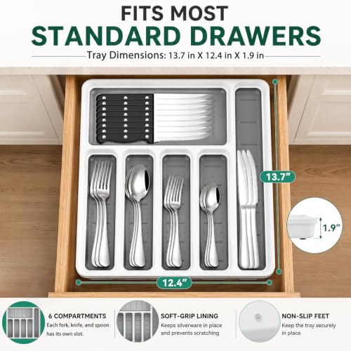 49 Piece Silverware Set with Organizer (49 Count)