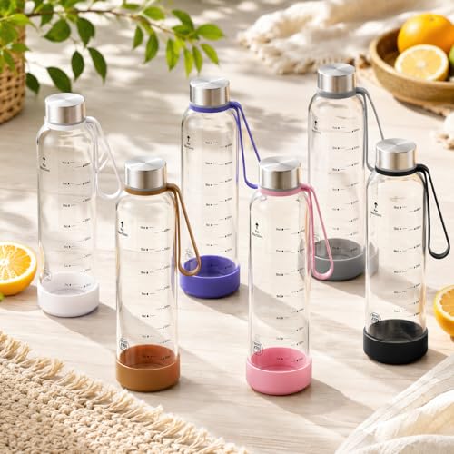 18 oz Glass Water Bottles (6 Count)