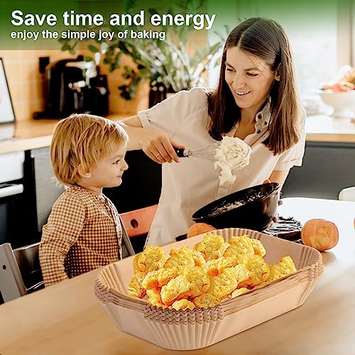 200pcs Rectangle Air Fryer Paper Liners Disposable for Ninja SL401 & DZ071 (200 Count)