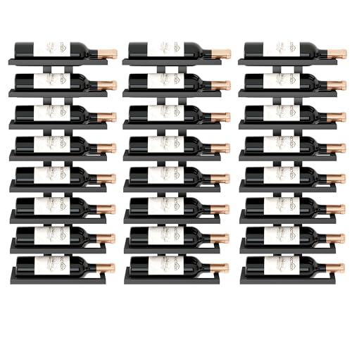 3 Set 8 Tier Wall Mount Wine Rack (24 Count)