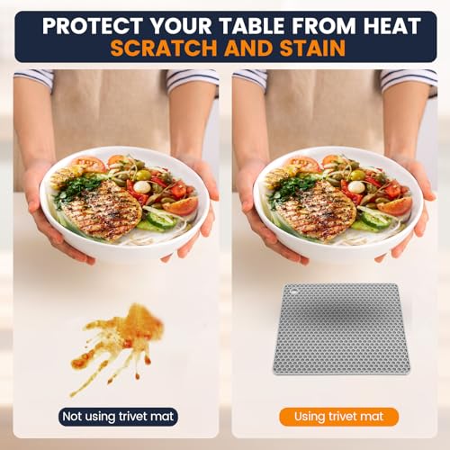 Silicone Trivet Mats 4 Heat Resistant Pot Holders Multipurpose Non