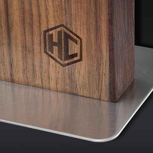 13" Magnetic Walnut Kitchen Knife Block Holder