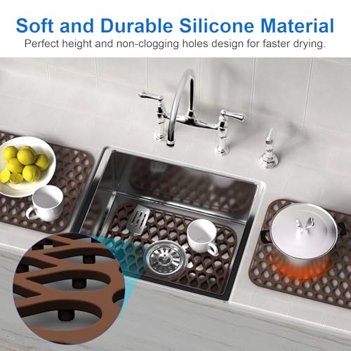 TOOVEM 13.6 ''x 11.6''Sink Protector for Kitchen (2 Count)