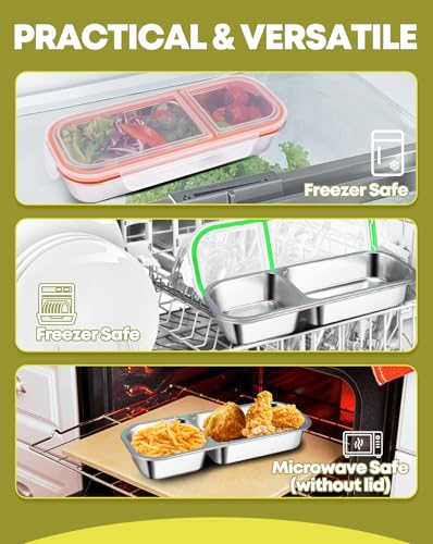 2 Pack Stainless Steel Snack Containers (2 Count)