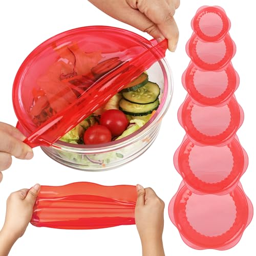Silicone Stretch Lids for Food Storage in Fridge (6 Count)
