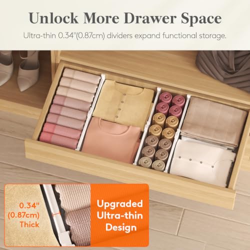 3.2" High Drawer Dividers for Clothes (8 Count)