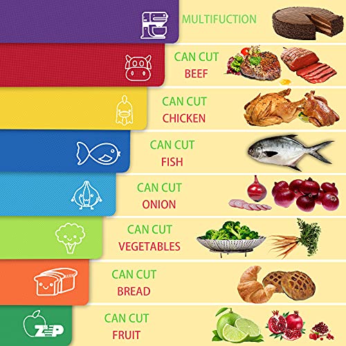 Flexible Plastic Cutting Board Mats Set of 5 (5 Count)