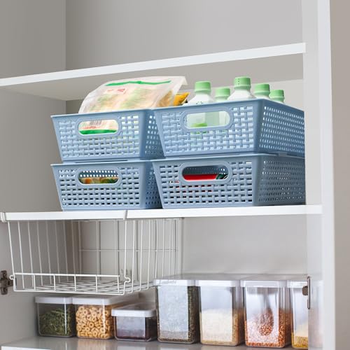 Stackable Woven Plastic Basket (6 Count)
