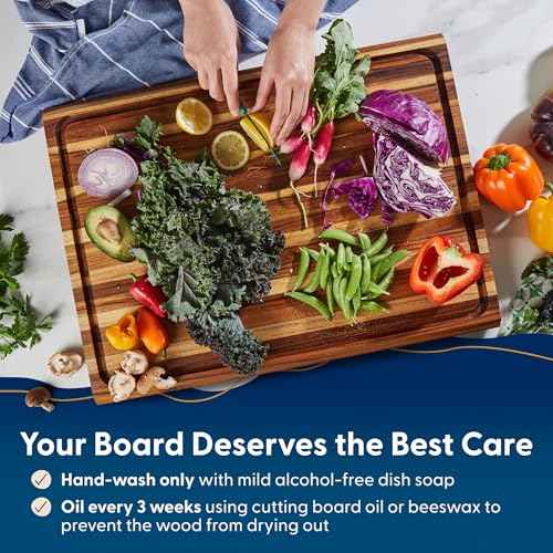 Highland Teak Wood Extra Large Cutting Board 23x17x1.5"