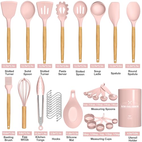 Silicone Kitchen Utensils Set (33 Count)