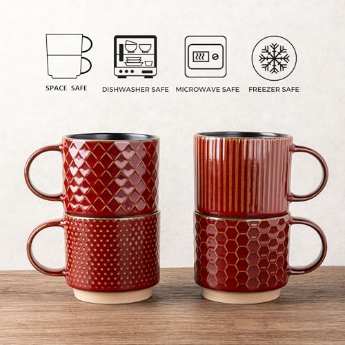 6 OZ Stackable Coffee Mugs (4 Count)