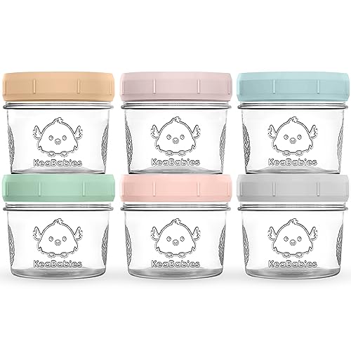 6pk 4oz Glass Baby Food Containers with Lids (6 Count)