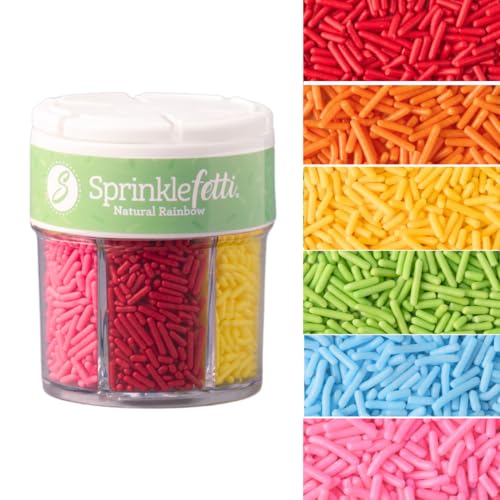 Dye Free Rainbow Jimmies 6 Cell Variety Jar (2.75 Ounce)