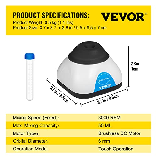 Vortex Mixer 3000RPM Mini Vortex Mixer Shaker