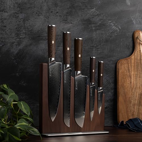 Magnetic Kitchen Knife Block Set 6 Pcs (7 Count)