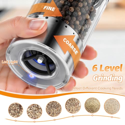 Rechargeable Electric Salt and Pepper Grinder Set (2 Count)