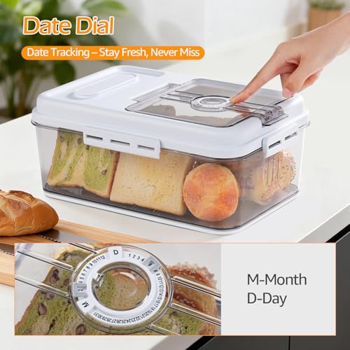 Bread Box for Homemade Bread for Kitchen Counter Airtight (2 Count)