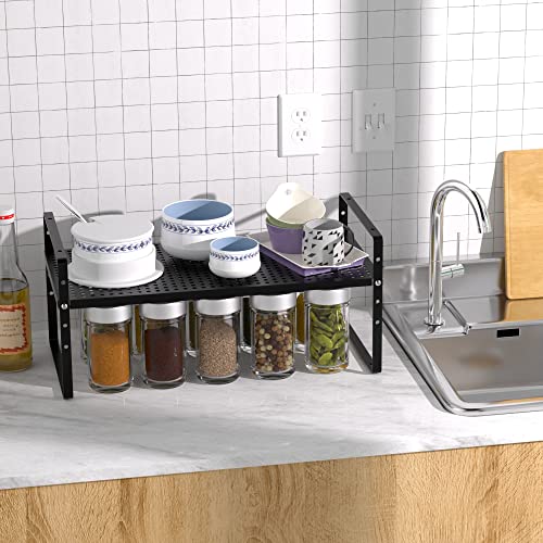 Large Expandable Cabinet Storage Shelf Organizer Rack