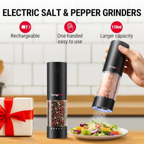 110ML Electric Salt and Pepper Grinder Set Rechargeable