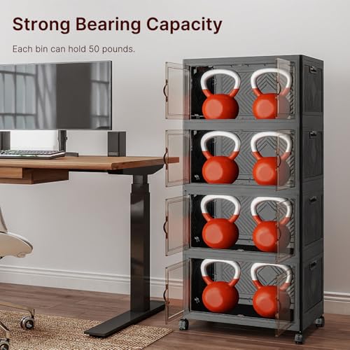 208QT Stackable Storage Bins with Lids (4 Count)