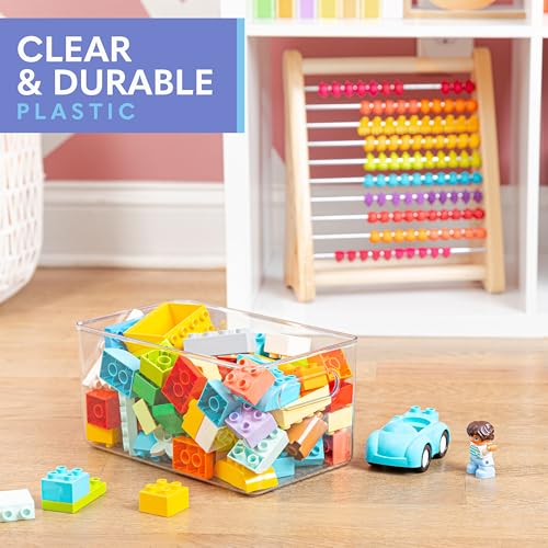 Plastic Food Storage 8 Pack Clear Container Bin with Handles for Organizing Kitchen (8 Count)