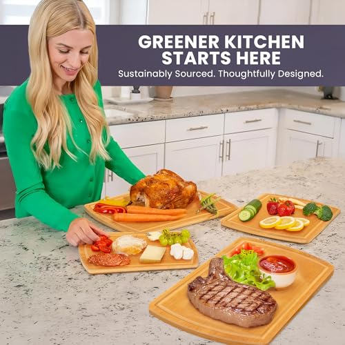 Glue Free Surface™ 2XL Extra Large Bamboo Cutting Board Set of 4 (4 Count)