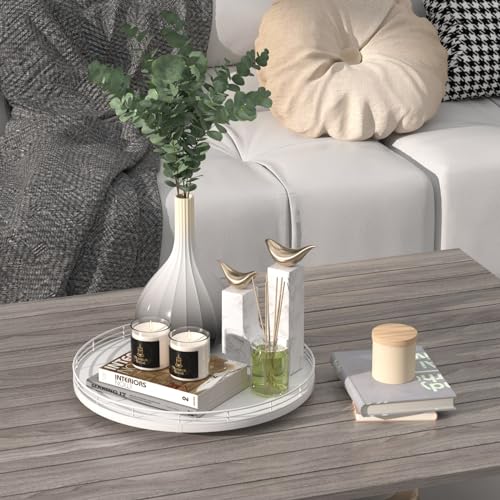 13 Inch Oak Decorative Tray for Coffee Table and Vanity