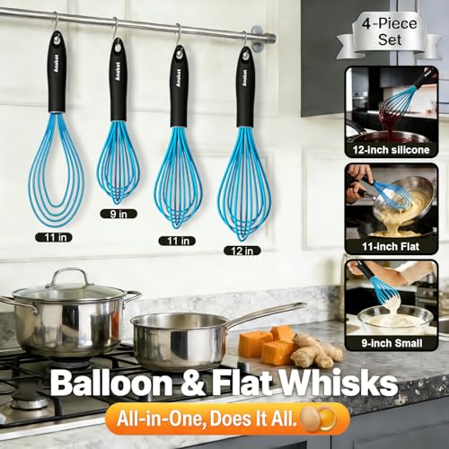 Silicone Kitchen Whisk Set of 4 (4 Count)