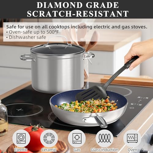 Healthy Duralon Blue Ceramic Nonstick Cookware Set