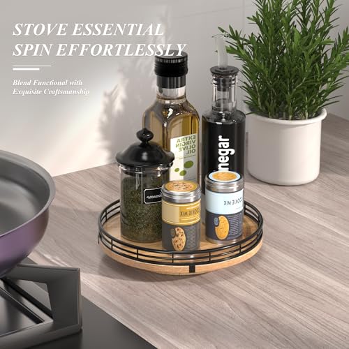 9 Inch Farmhouse Oak Lazy Susan Cabinet Organizer