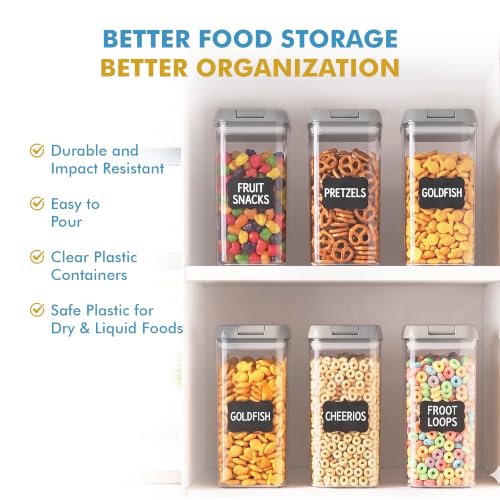 6 PC 1.2L Airtight Food Storage Containers with Lids BPA Free Plastic (6 Count)