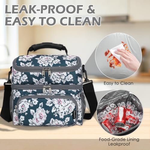 Double Layer Cooler Insulated Lunch Bag Adult Lunch Box Large Tote Bag for Men